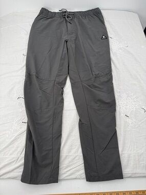 Bearded Goat Pants Mens Large Gray Hiking Camping Outdoor Active Drawstring
